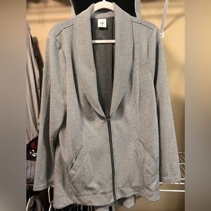 Gray/striped women’s Cabi blazer size XL.